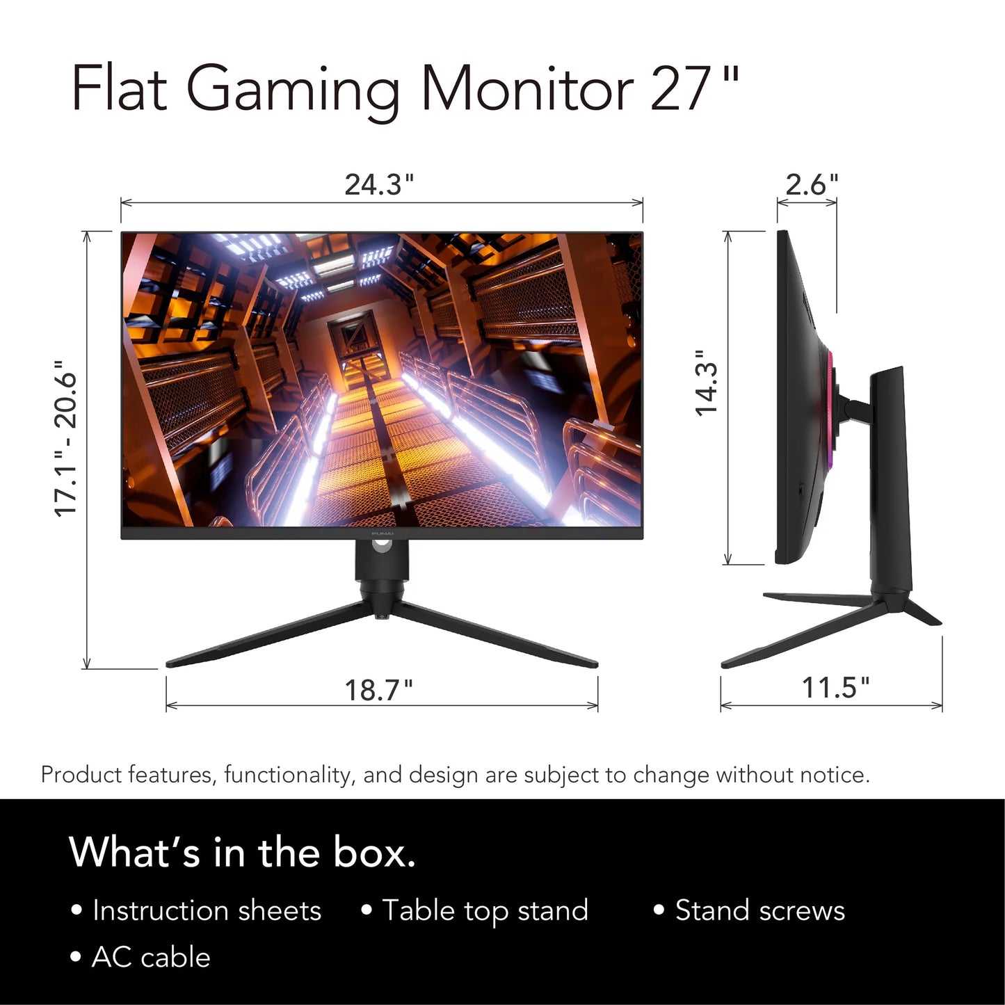 FHD Monitor Gaming Enabled (FGM-27F445) VA, Funai Premium 27" 240Hz, 1ms, AMD FreeSync™ HDR,