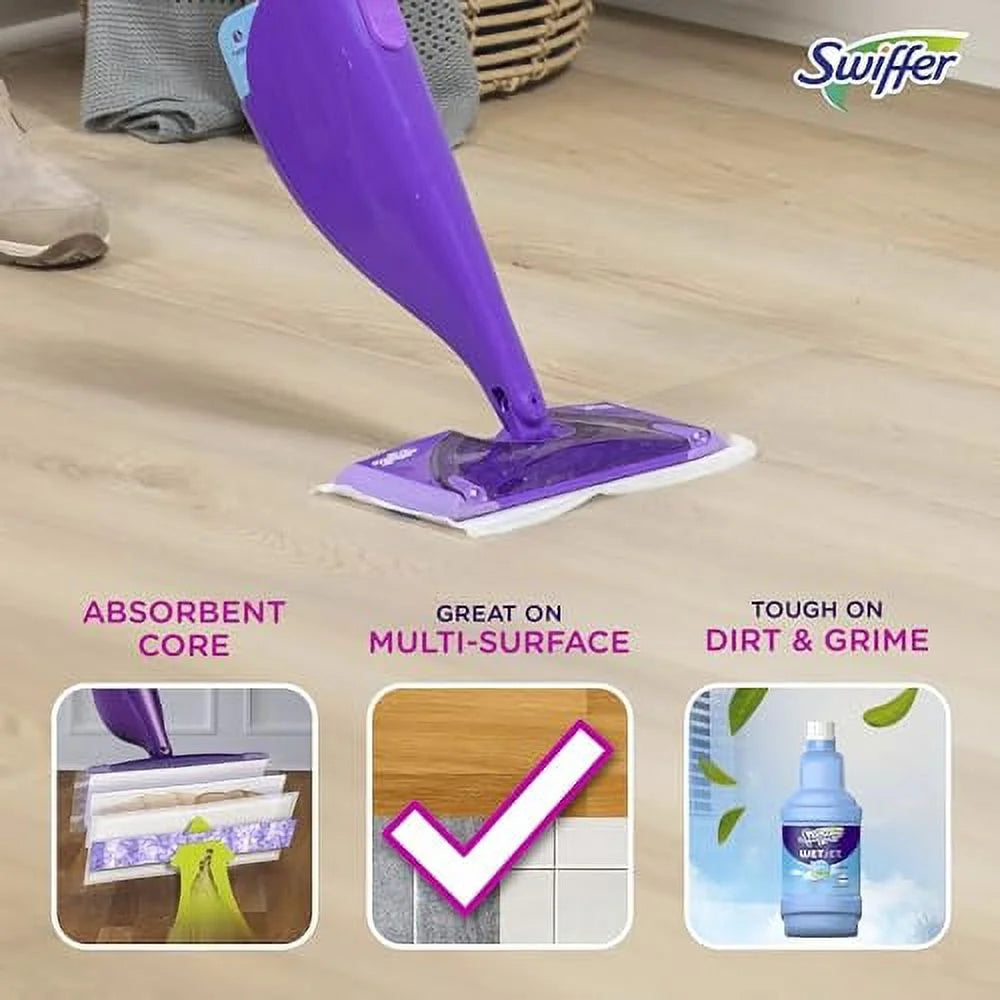 Count Mop WetJet Surface, Spray Multi Cleaner 24 Hardwood Floor Swiffer Pad Refill,