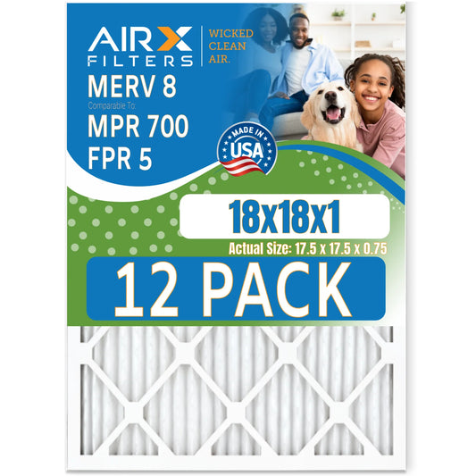 USA MPR to & Rating, Furnace WICKED - Air FPR 8 Made 700 AIRX 18x18x1 by AIR. Comparable Filter Pack in FILTERS CLEAN 12 MERV Filters 5 of