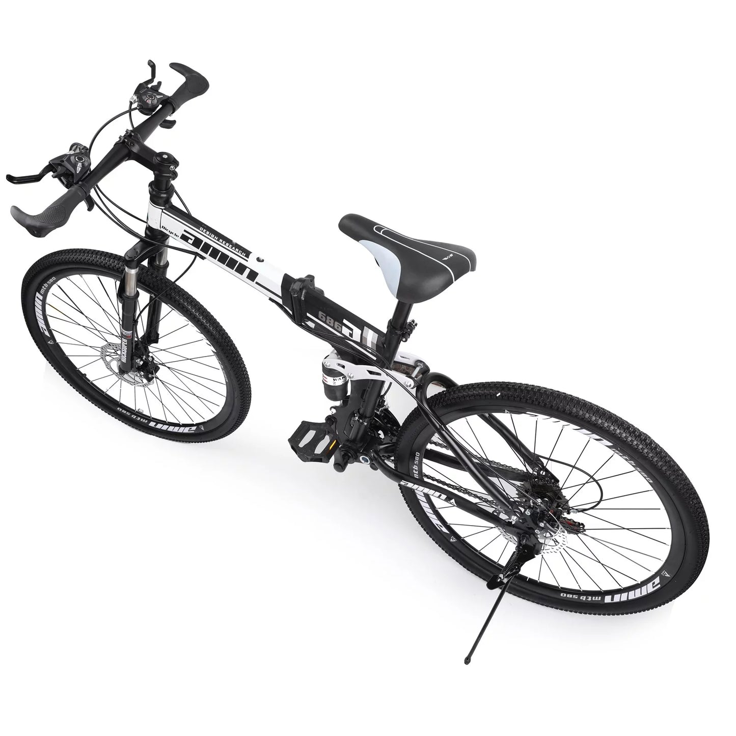 Suspension MTB Folding Mountain 26" Bicycle Bicycle Bike Foldable Adult Speed 26" 21 Unisex Suspension Bike Mountain Full Unisex 21 Folding Speed MTB Full