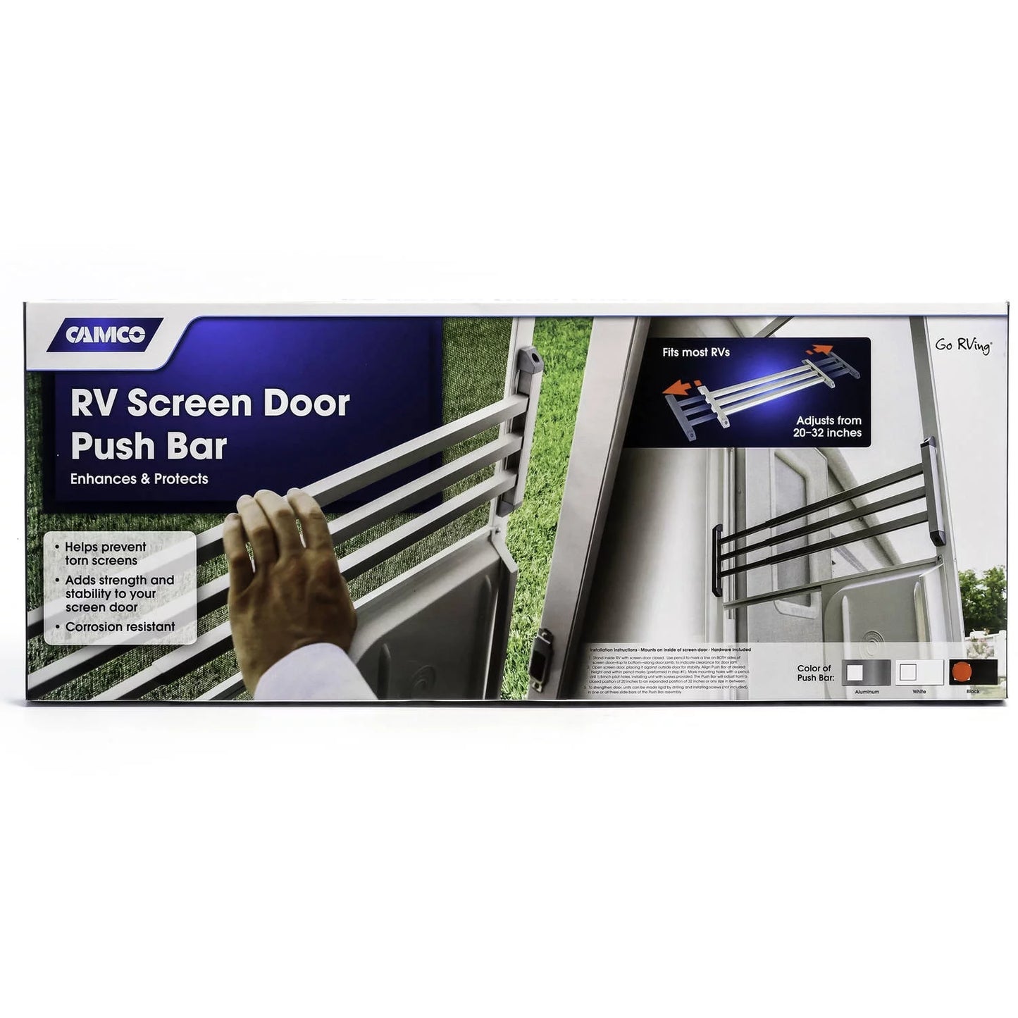 Screen 43976 RV Camco Door Bar for Push Door