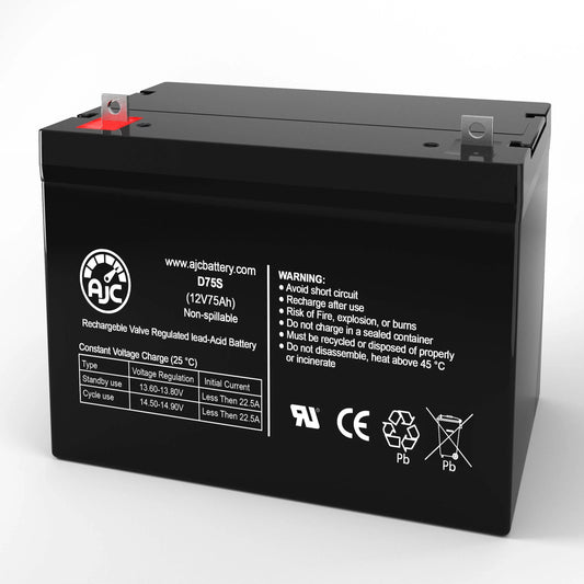 12V AJC R-4000 Brand Replacement an - Pride Quantum Wheelchair 75Ah Mobility This Is Battery