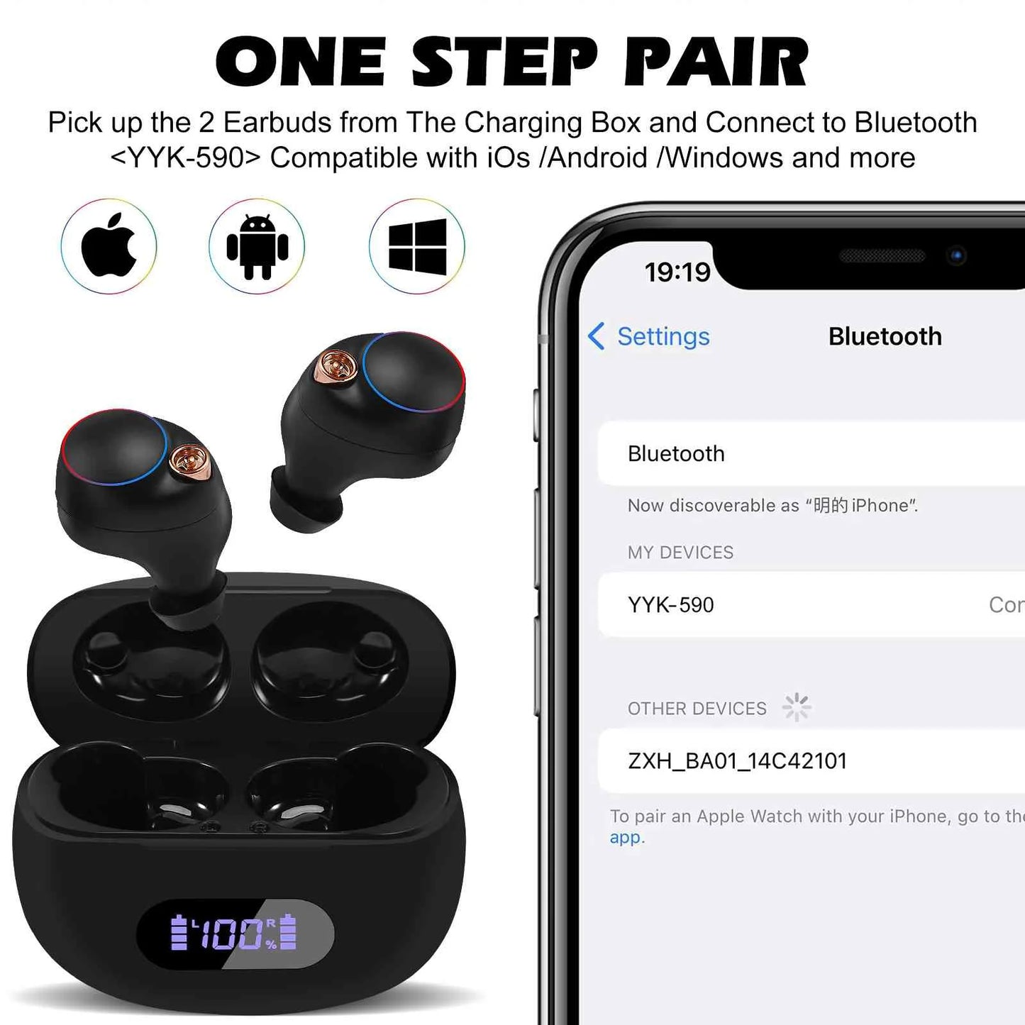 Lenovo Compatible Wireless Water Dual Case, Connection, Balanced, Pro Bass Black, Charging 5.2 Connect, K12 with IPX5 + True Bluetooth Resistance, Boost Bluetooth Earbuds UrbanX