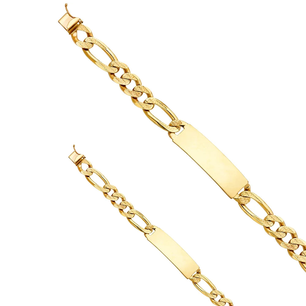 14k Elegant 42.5 Weight Figaro - Diamond Gold | Bracelet 14KY Jewelry 8.5" Gold Women and Cut Link Bracelets Men’s for Chain | Gift ID Yellow | Men for