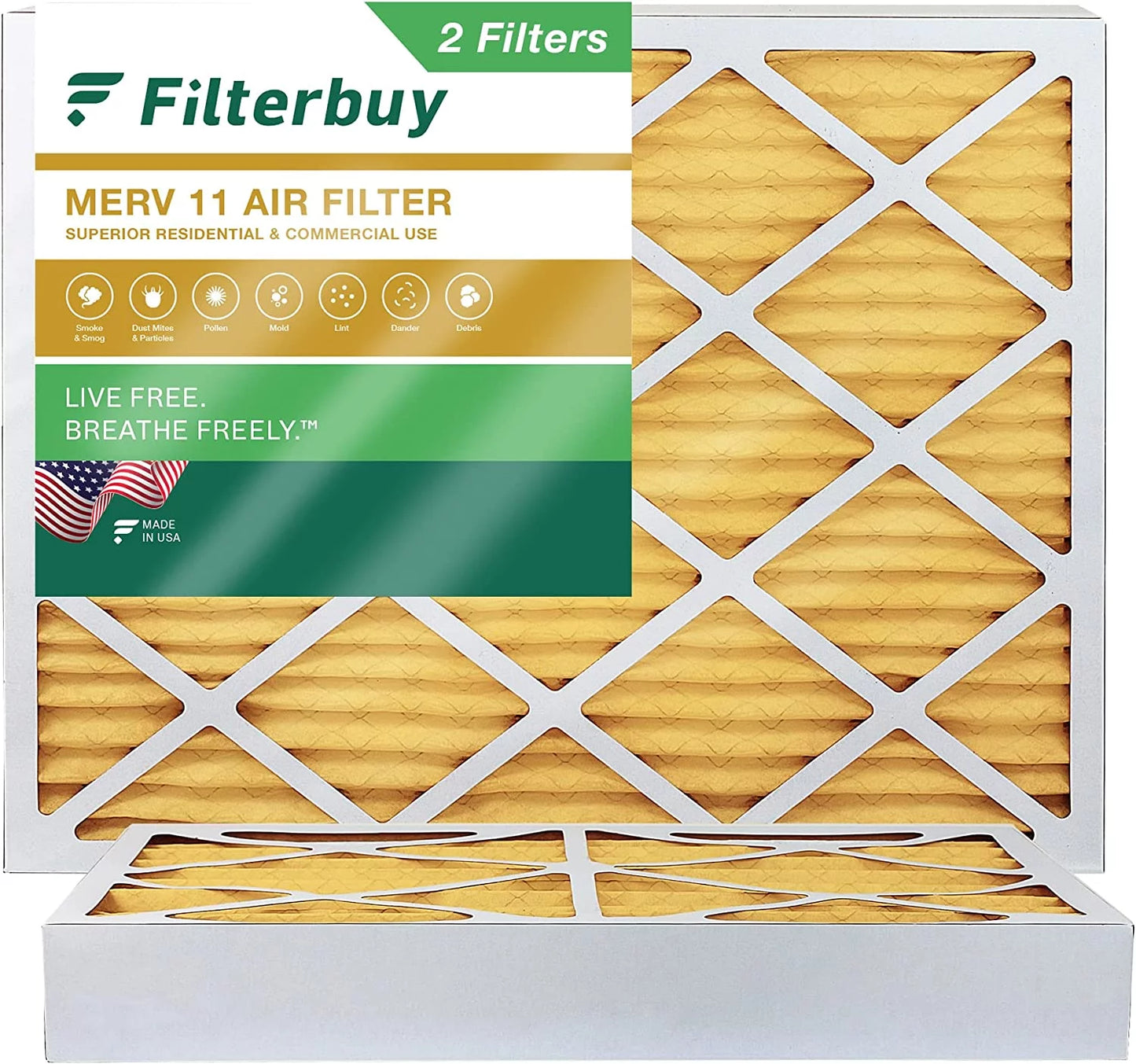 Air 12x15x4 (2-Pack) HVAC Filters 11 Pleated Filterbuy MERV AC Furnace