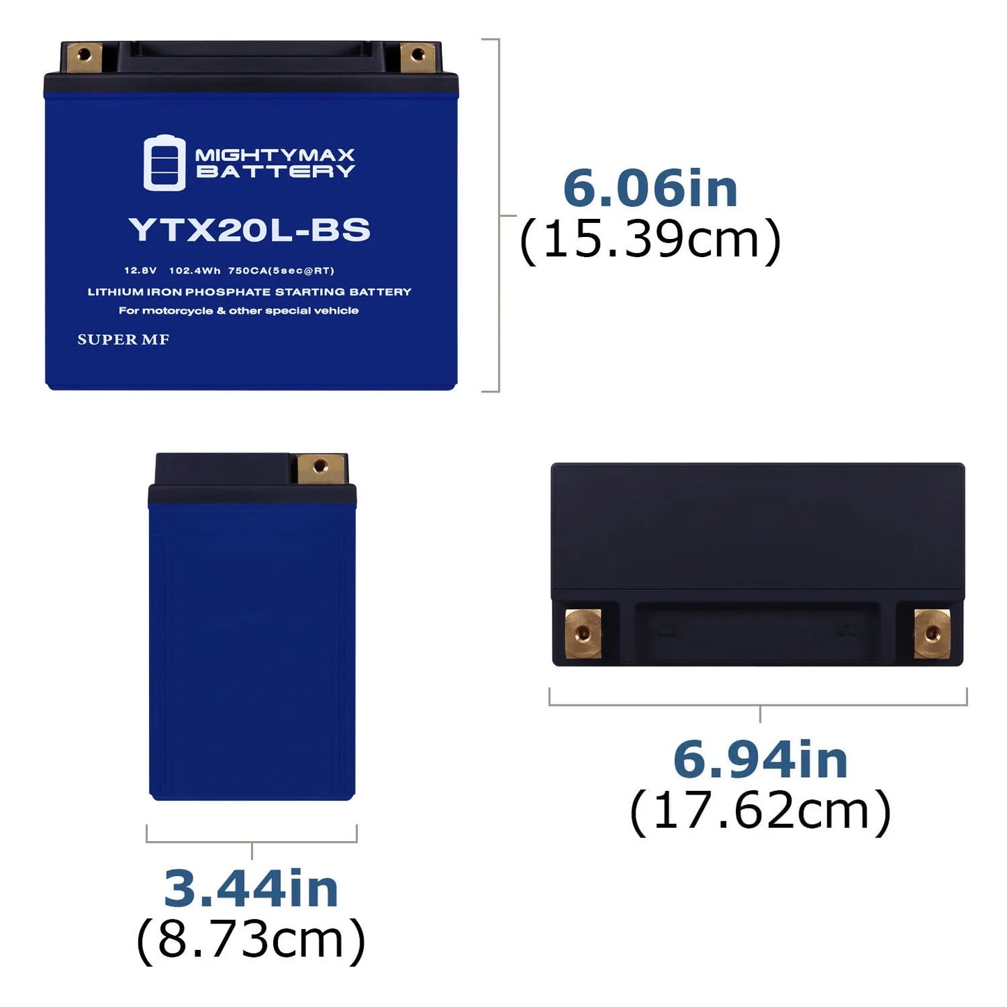 Lithium Battery with 1500 YTX20L-BS 17-20 Ski Replacement SXR compatible Jet Kawasaki