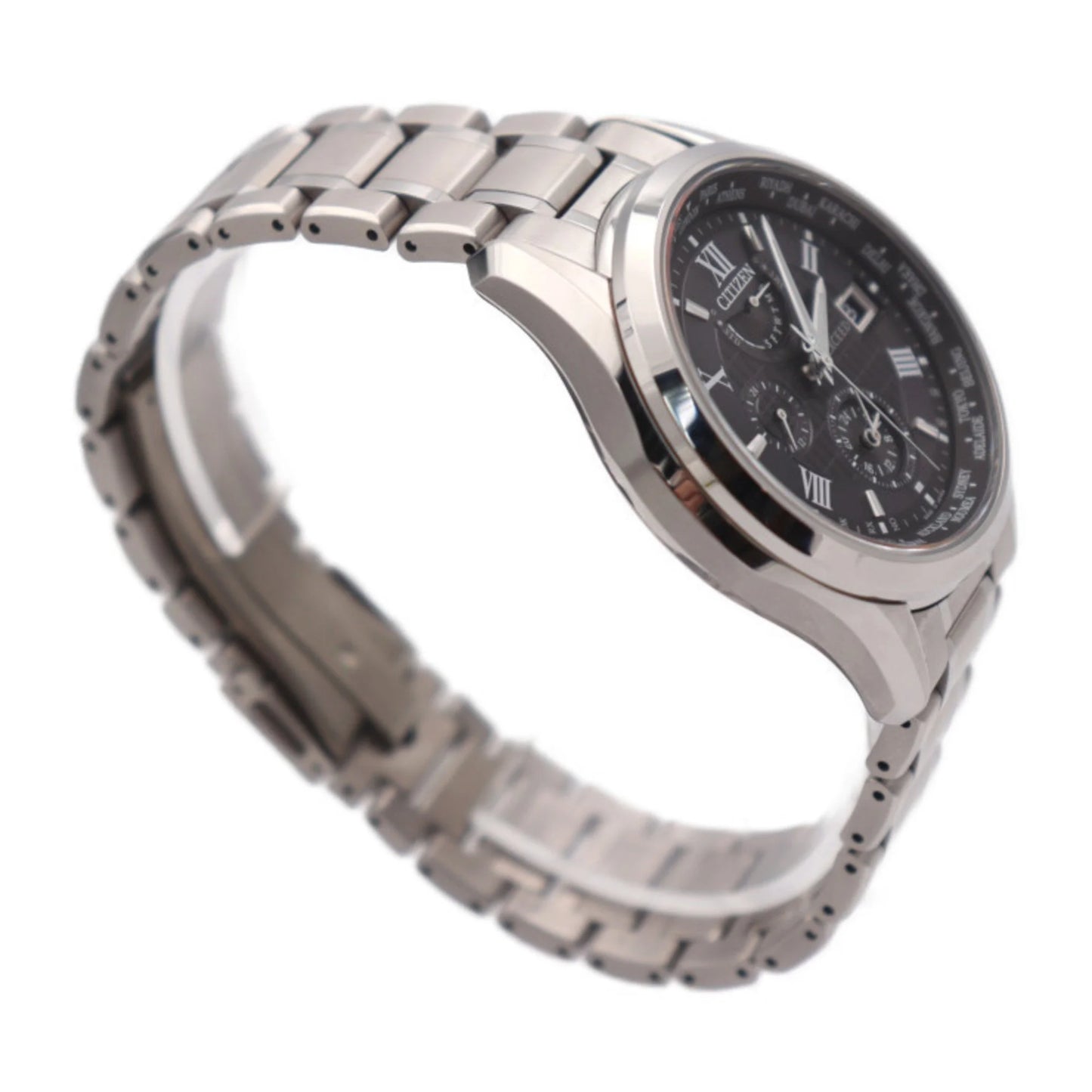 CITIZEN Drive Dial (Good) Pre-Owned Exceed H820-T023916 Titanium Radio Silver Citizen EXCEED Watch Solar Black Eco