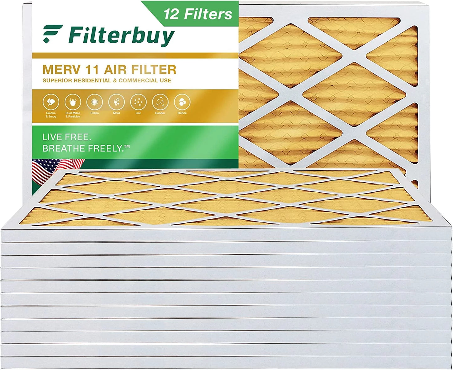 Air 11 AC (12-Pack) Filters HVAC Filterbuy 20x32x1 Furnace Pleated MERV