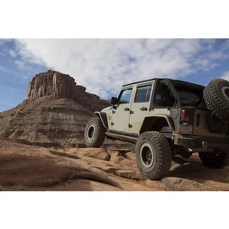 Trail 07-18 4-Door Back Flat Armor Top Jeep by - RealTruck Twill Wrangler UnLimited Black Soft Bushwacker