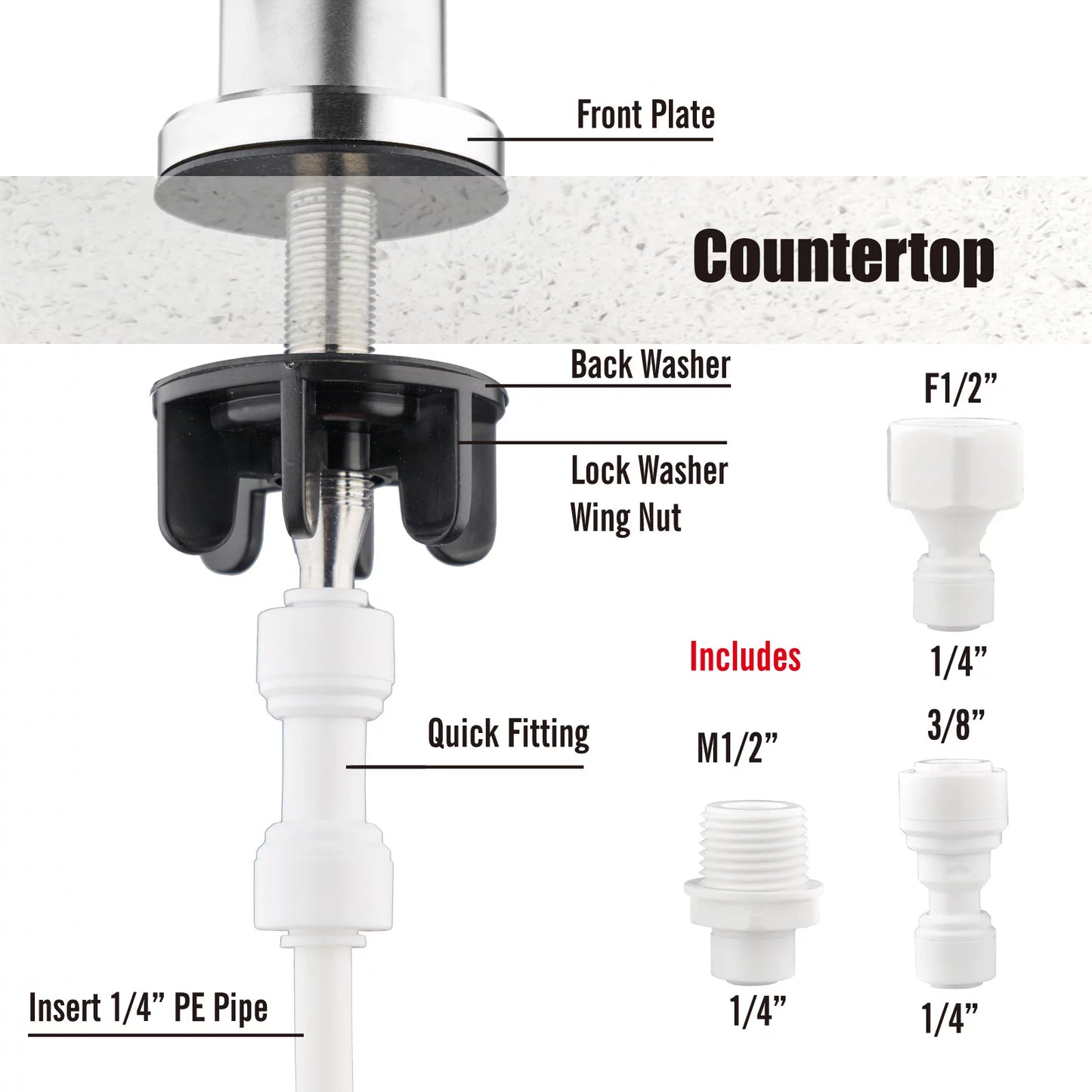 Steel Gap, Reverse Non-Air Faucet Lead-Free Kitchen Water Water Filter Most Osmosis Body(Brushed Stainless Fits System Drinking 304 in Filtration Units Nickel) or Faucet(2022NEW)100% Water