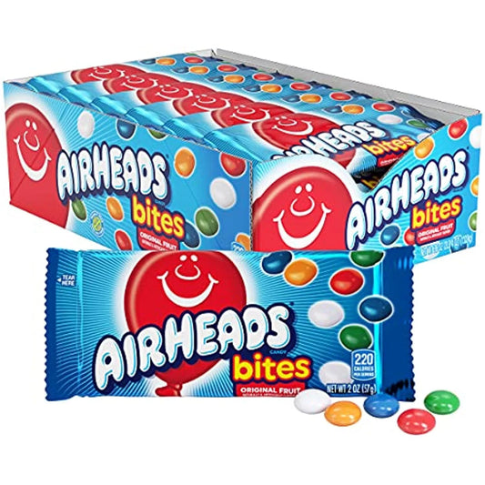 (Bulk Bag, 18) Pack Airheads Concessions, Non Bites Movie Theater Fruit, Candy, Candy Melting, Holiday, Party, 2 Oz Of