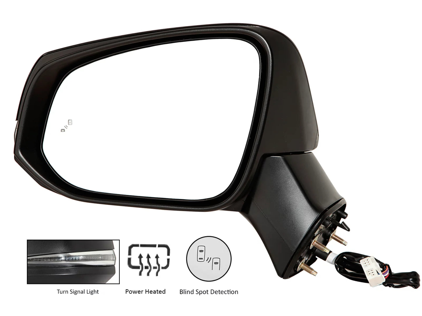 Toyota with Driver - Mirror Rear 2022 Smooth 8794042E11 Left Heated fits TO1320388 Side 2019 Spot RAV4 Power Exterior Detection Signal Blind Cap Light View APA Replacement