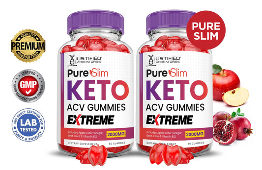 Supplement 120 Pure Gummys Pack) Gummies 2000mg (2 Slim Keto Extreme ACV Dietary