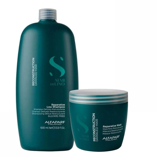 Reparative Shampoo Alfaparf Kit Semi Lino Complete Mask Hair Reconstruction Di Damaged Hydration