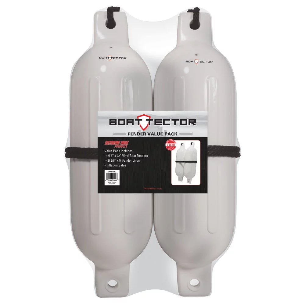 3006.7201 2-Pack Value Fender Max White 6.5" Extreme BoatTector - Inflatable x 22",