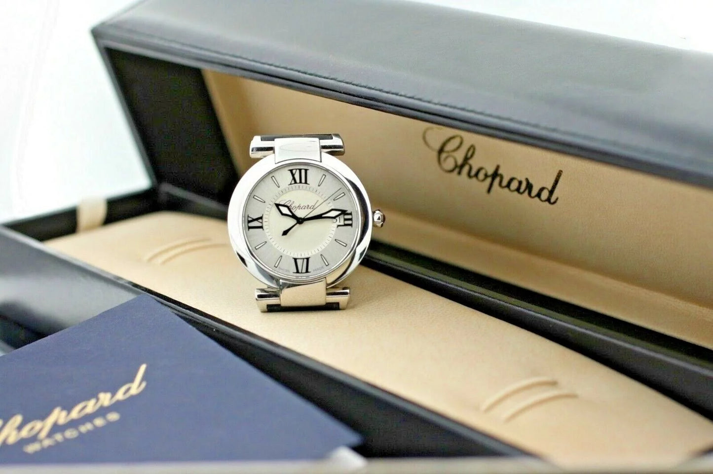 Chopard Watch Quartz Black Steel ImperialE 8532 W/B/P Leather Swiss Women&#039;s 36mm