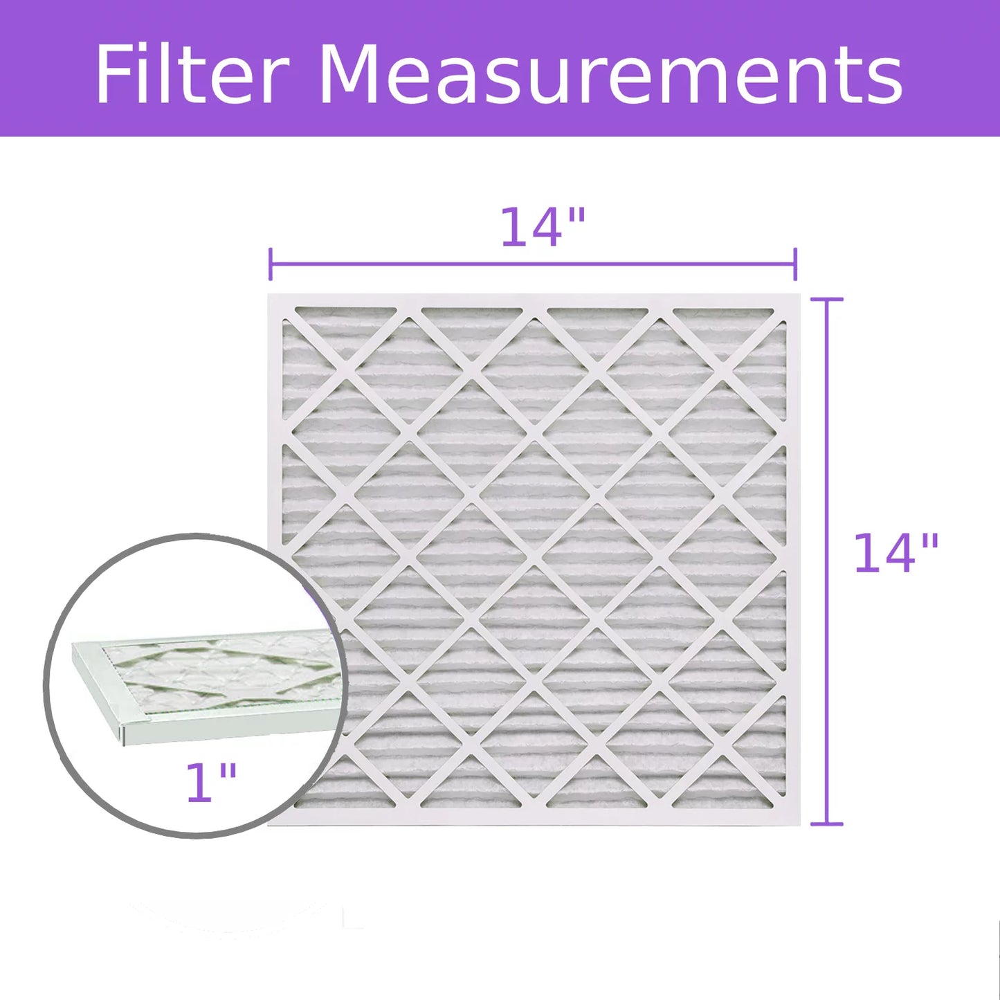 Air DMK80 14x14x1, Extended (6 MERV 8, Pack) Surface Purolator Filter, Mechanical Pleated