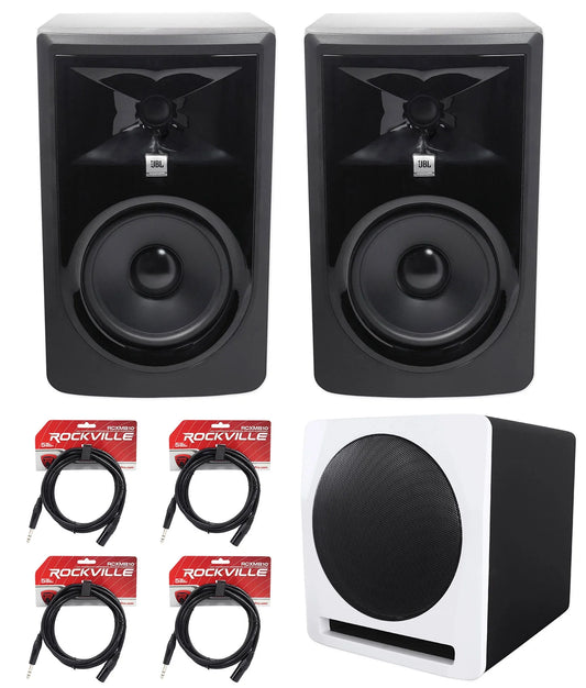 Studio Monitors Speakers+10" 6" Powered MkII JBL 2-Way 2) Active 306P Subwoofer