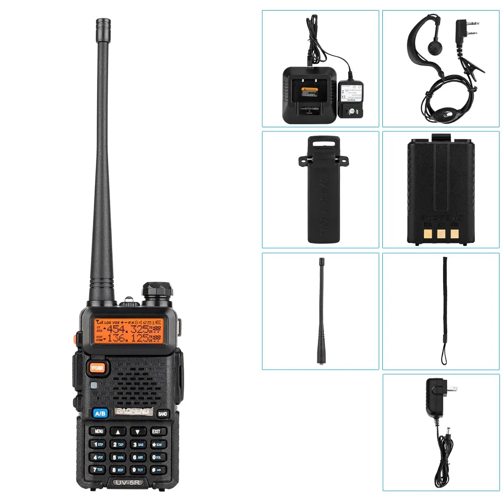 5W mAh Walkie Radio Band UV-5R two Dual FM RF 1800 Talkie UBesGoo Ham Radio Way Baofeng