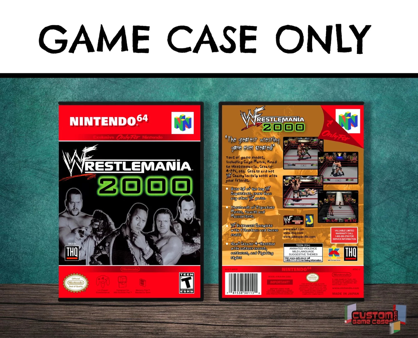 Case Wrestlemania Game No Only - Nintendo WWF Game (N64DG-V) | 2000 - 64