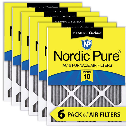 (19_1/2x19_1/2) 6 Filters Pleated Pack Air Carbon 20x20x1 Plus 10 Furnace MERV