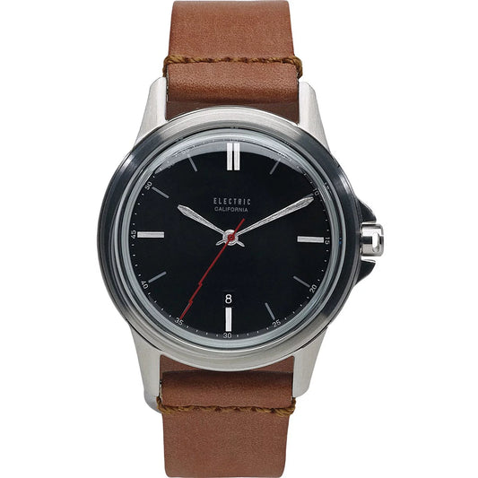 Leather Quartz Japanese Carroway Unisex Analog Band Brown EW0130050033 Display Watch