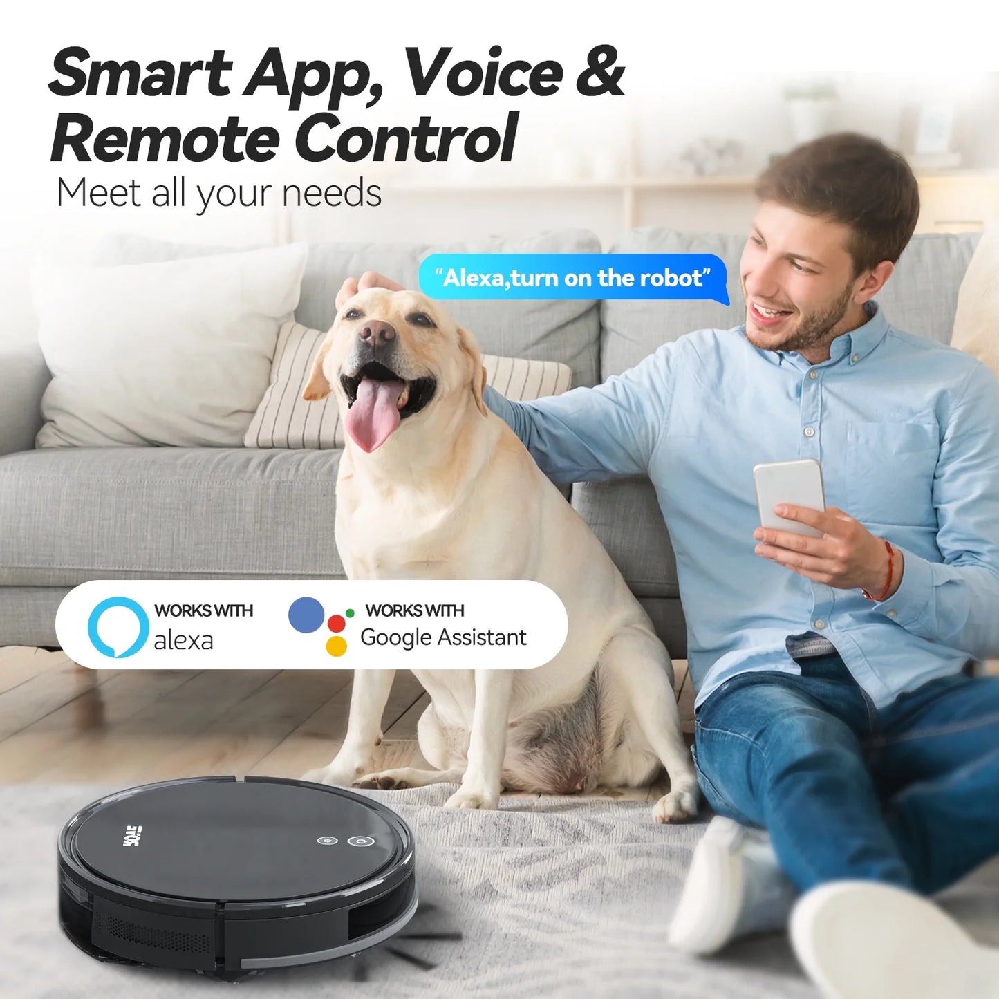 Robotic Pet Low Care, Life 600ML Cleaner, Pa Hard Strong 2600mAh & Ideal 2000 Self-Charging, for Suction Rove and Sweeper Floor Robot Pile with Automatic Vacuum Carpet Dustbin, Battery