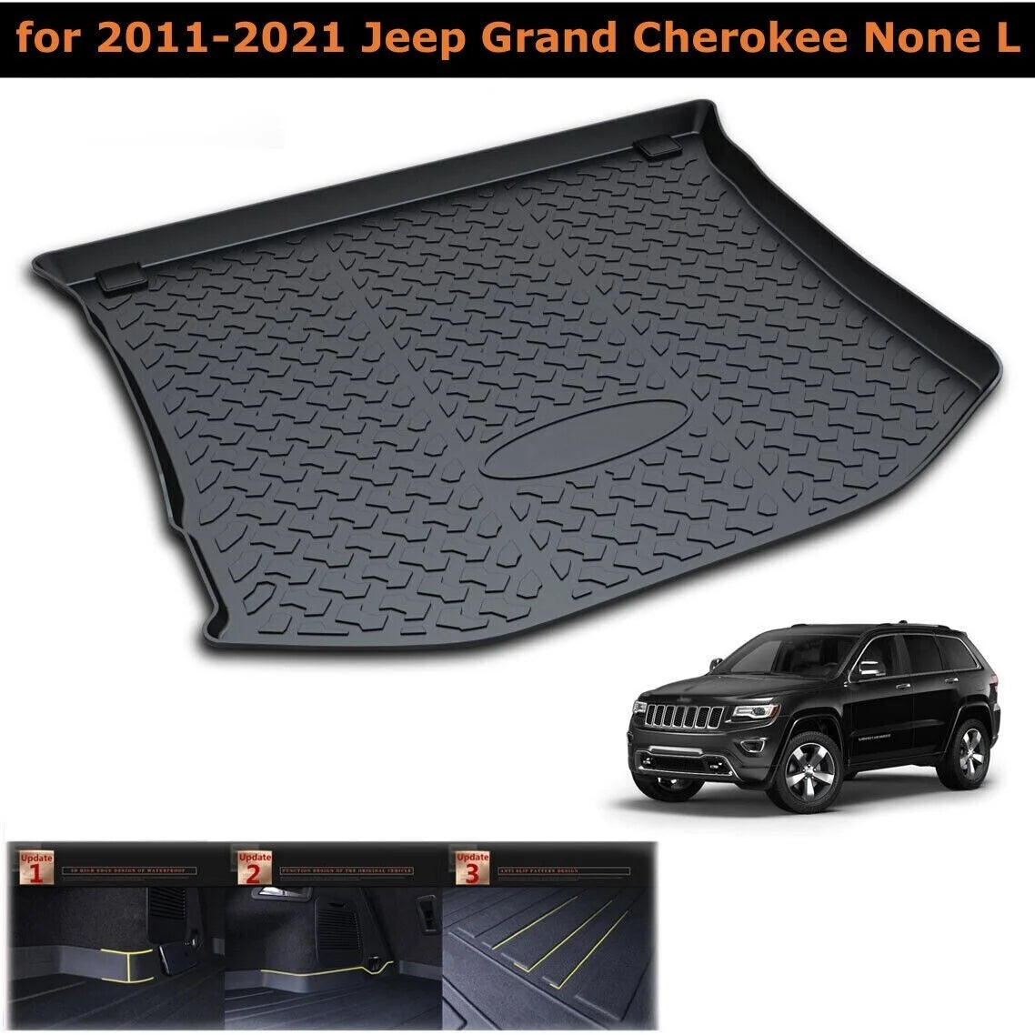 2011-2021 Cargo Liner Jeep Rear Clean Mats Cherokee Grand for Easy TPO Trunk to