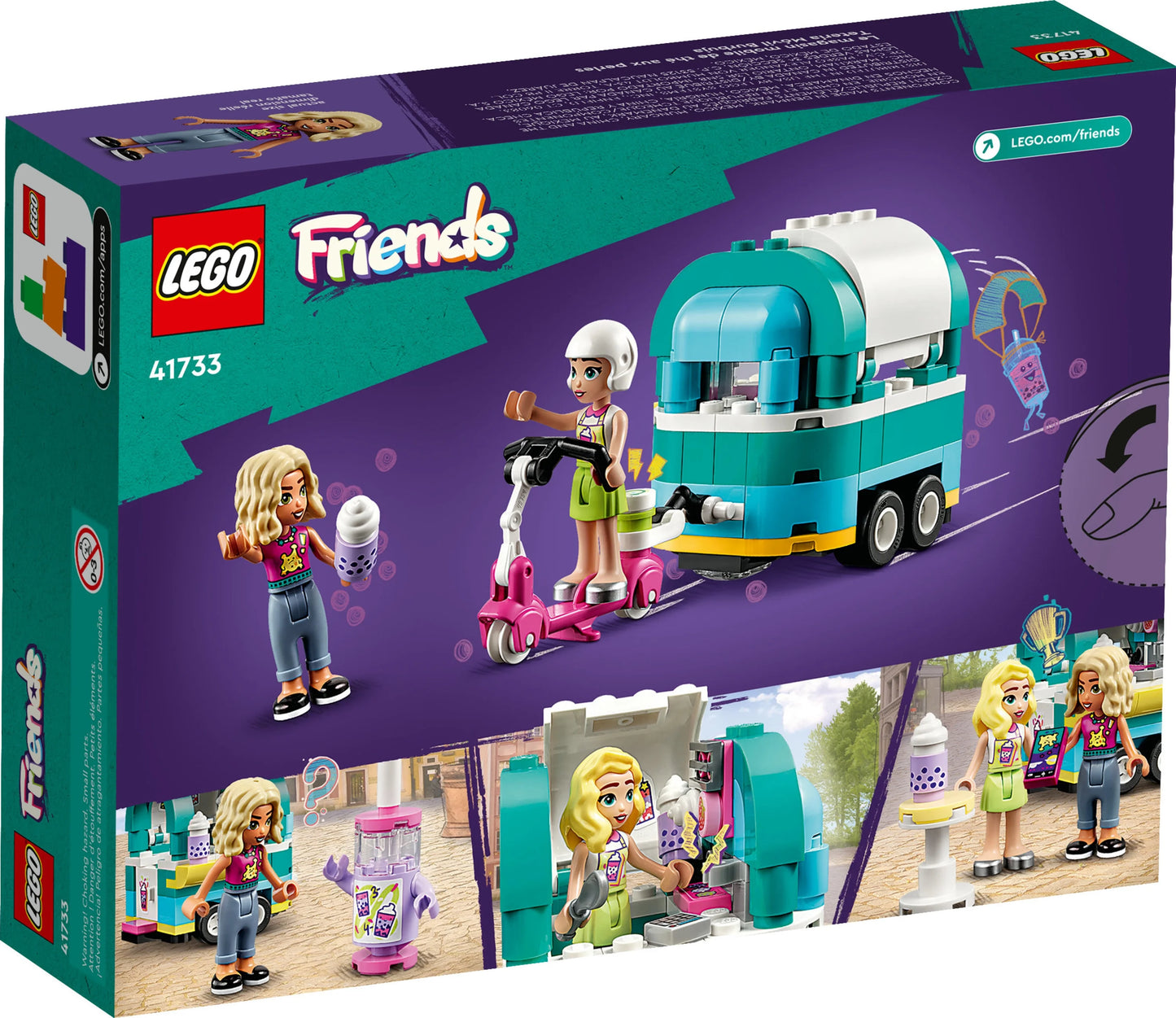 Set Fun Girls and Bubble LEGO Pretend and Ages Play with for Friends Toy Plus Mini-Dolls Shop Mobile Vehicle Boys 6 41733, Tea Scooter