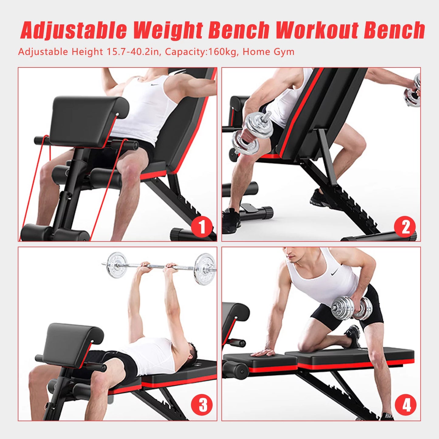 Bench Decline Workout Body Folding Full with Exercise TOOL1SHOoo Gym Adjustable for Incline Foldable Home Weight Fast