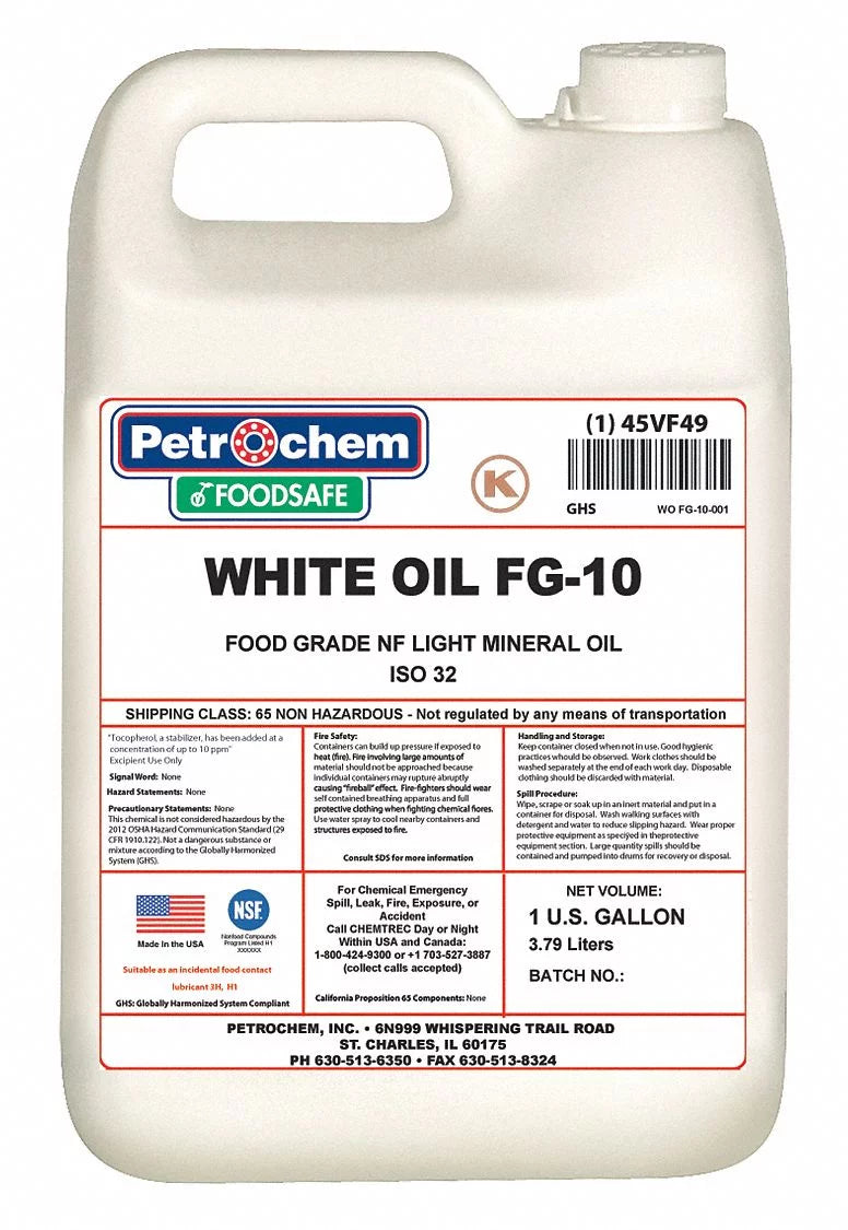 WO Petrochem gal. Oil,Food Hydraulic Mineral Grade,1 FG-10-001