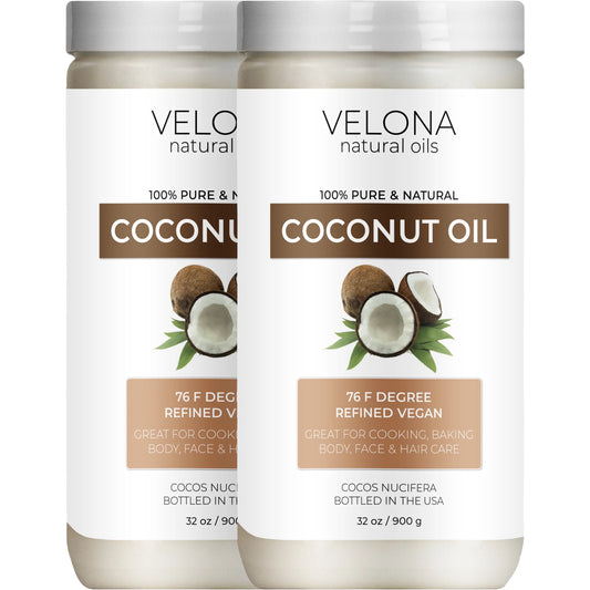 | Velona Pure and Skin, - Oil Care in oz Face, 64 100% Hair Oil pressed Refined, Body, | Coconut Degree Natural | 76 jar | Cold Carrier