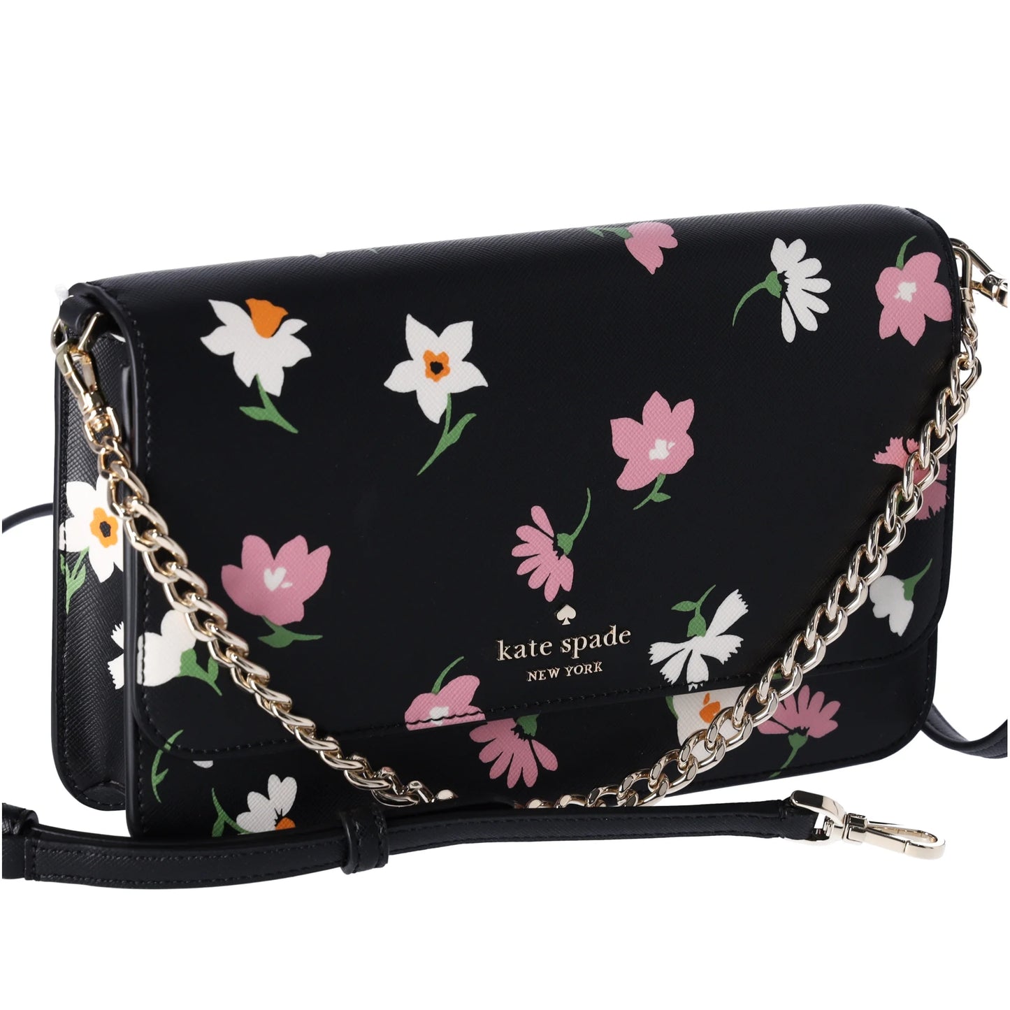 Spade Floral Crossbody KF441 Convertible Black Madison Kate Waltz Flap