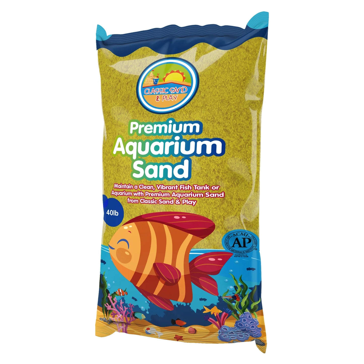 Sand Yellow for CLASSIC lb. Tanks, Natural SAND & Saltwater 40 and Freshwater Aquarium PLAY