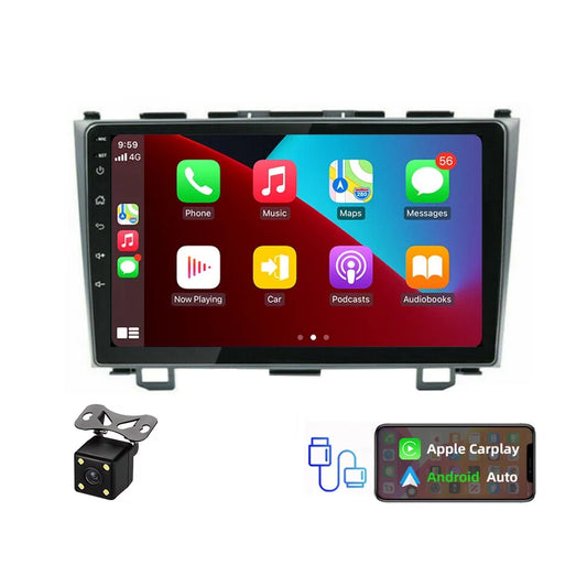 Carplay Double Touch Honda Apple Stereo Camera Screen for with 9" 2007-2011 Backup CRV Radio JMANCE with Car Din