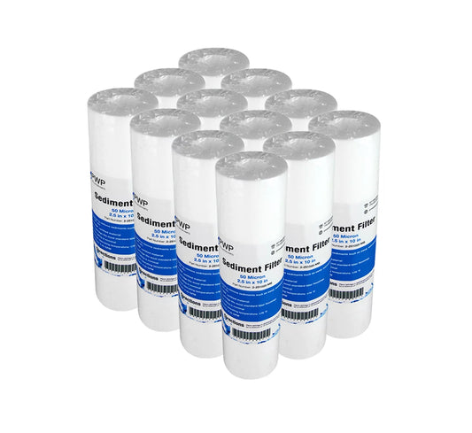 Melt Standard Water Filters Pack Micron 50 10x2.5" Sediment Blown 12