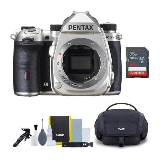 and Bundle Mark with III Body Pentax SD (Silver) Camera GB Accessory K-3 64