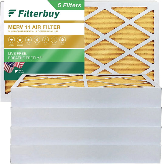 (5-Pack) 11 Filterbuy HVAC AC Furnace MERV Air 10x25x4 Filters Pleated