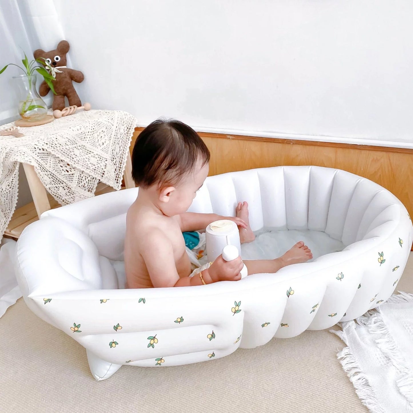 Bath Swimming Bath Newborn Baby Portable Pool Tub Inflatable Foldable Baby Bathroom