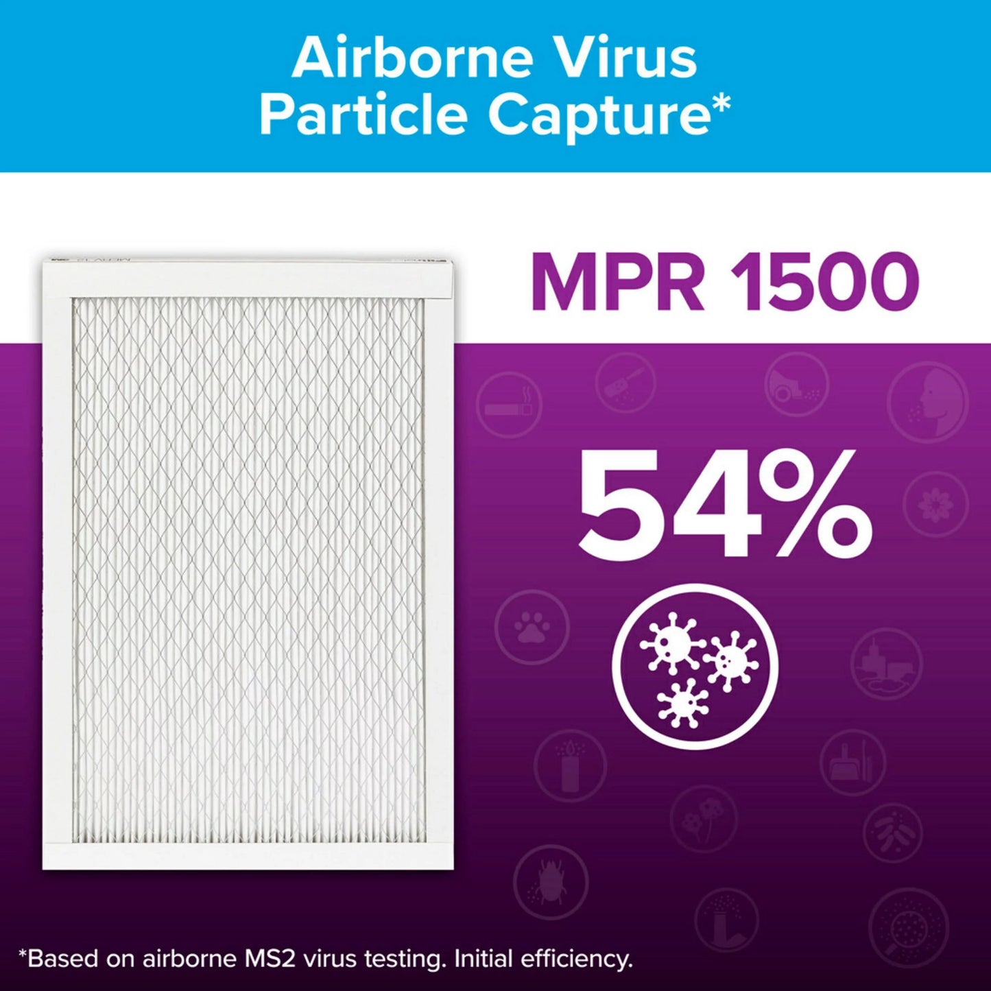 MERV 12, 1500 14x20x1 Filter 1 Filter, Smart Air Virus, Allergen, Filtrete Bacteria MPR