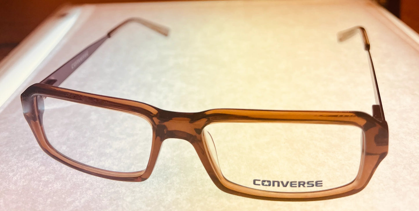 Eyeglass Soft Mens Ophthalmic Frame Rectangle Brown Plastic Converse Digital