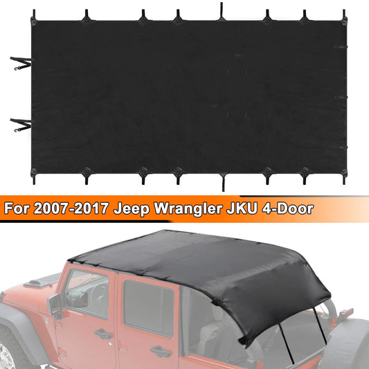 2007-2017 Anti-UV Top Roof Top Wrangler Soft Cover Black Bikini Extended JK PU 2-Door Top Jeep for Leather