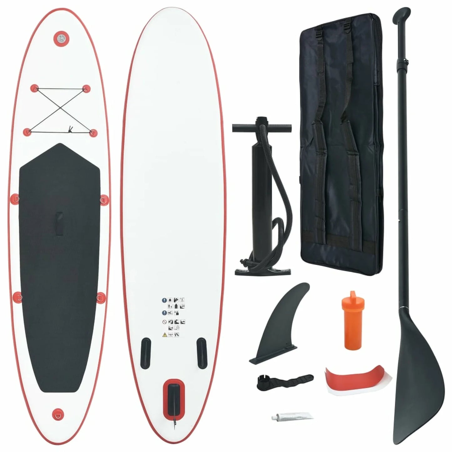 Board and Red Set Paddle White Surfboard Inflatable