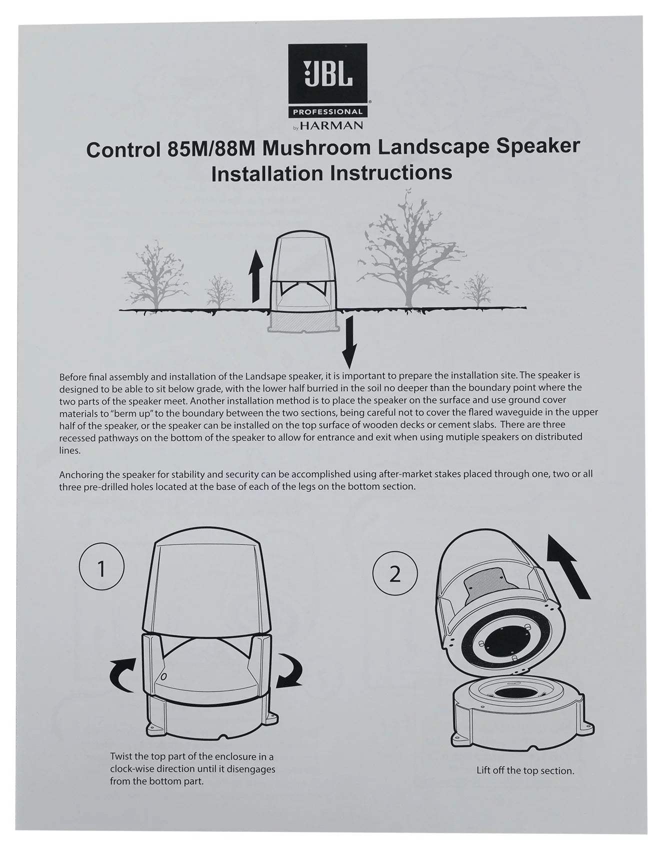 (5) Commercial 5.25" 85M CONTROL Outdoor JBL Landscape 70v Speakers+Amplifier