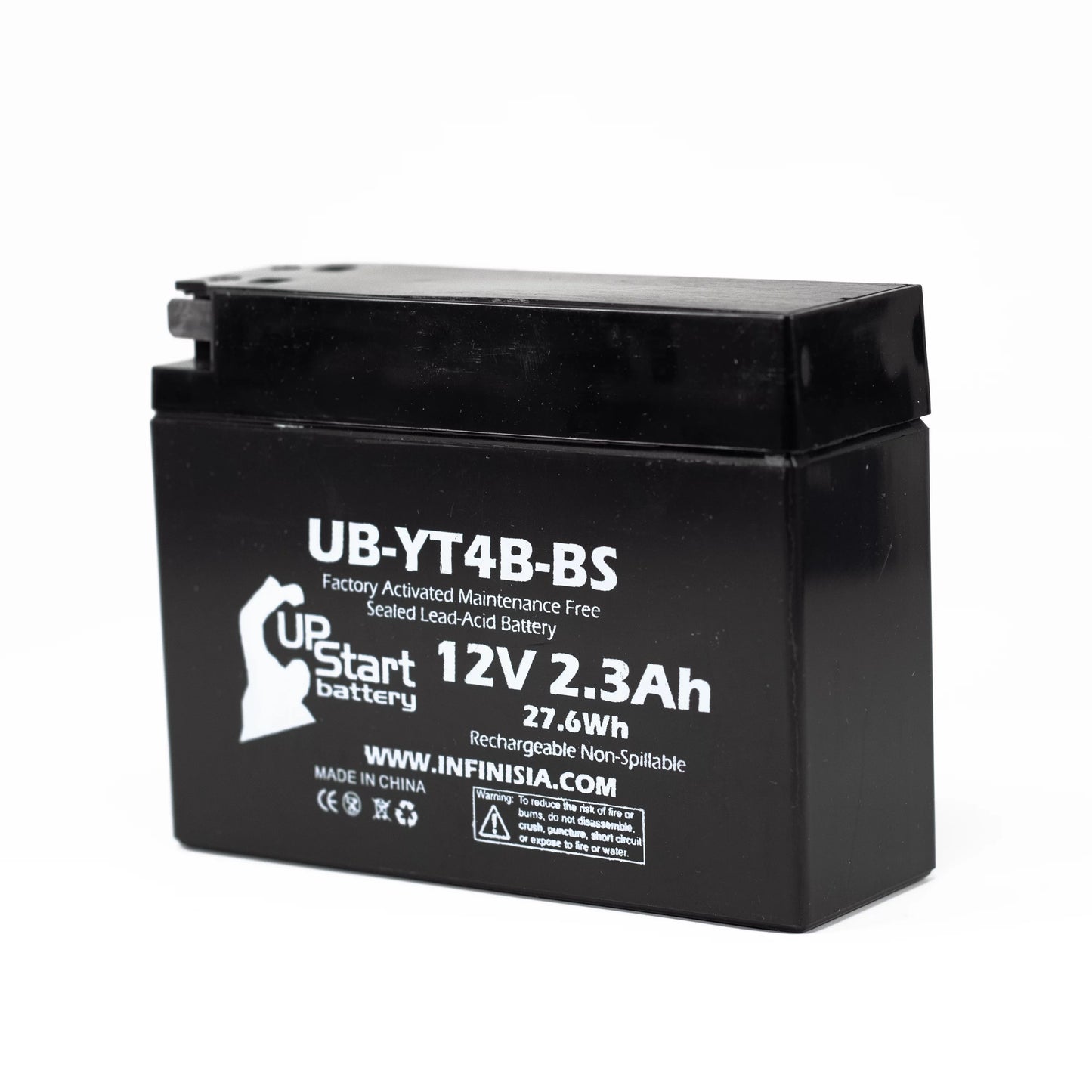 400CC Activated, Yamaha Battery Replacement Maintenance Battery Free, Factory UpStart 12V, Motorcycle SR400 - 2004 2.3Ah, UB-YT4B-BS 4-Pack for