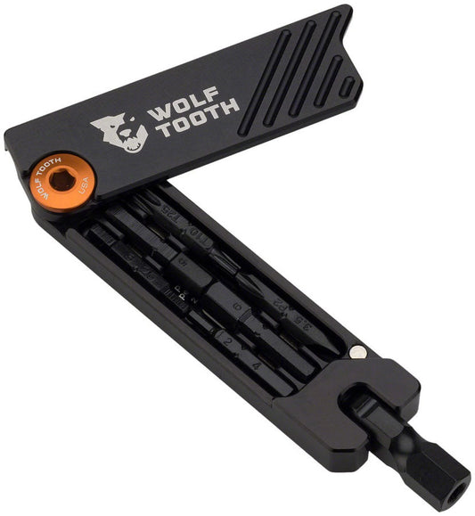 Wrench Orange Corrosion-Resistant ED-Coated 6-Bit Wolf Hex Multi-Tool, - Tooth