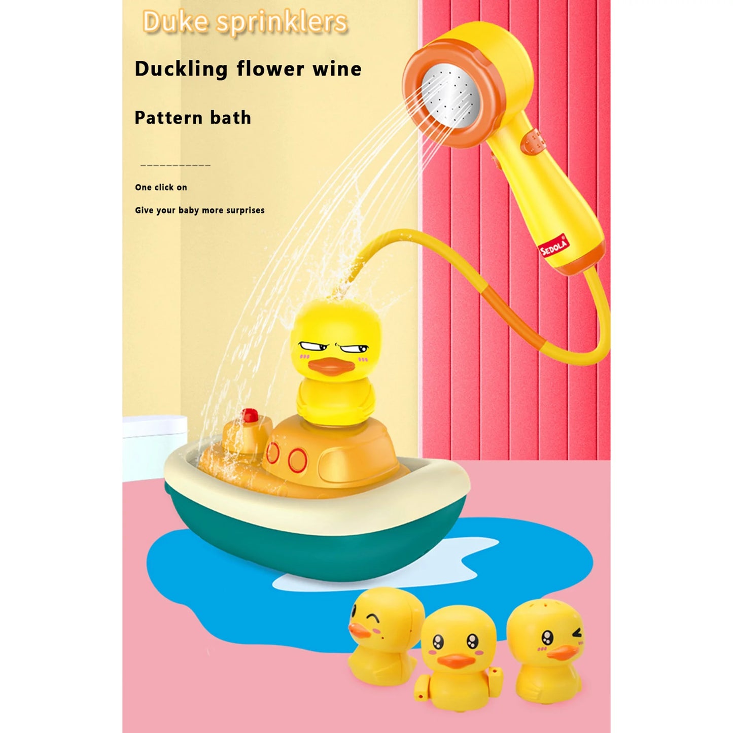 Toys Bathtub Duck for Bath Toys Kids IMISSILLEB Gift Baby Toddler with Spraying Water Birthday Head Funny Shower