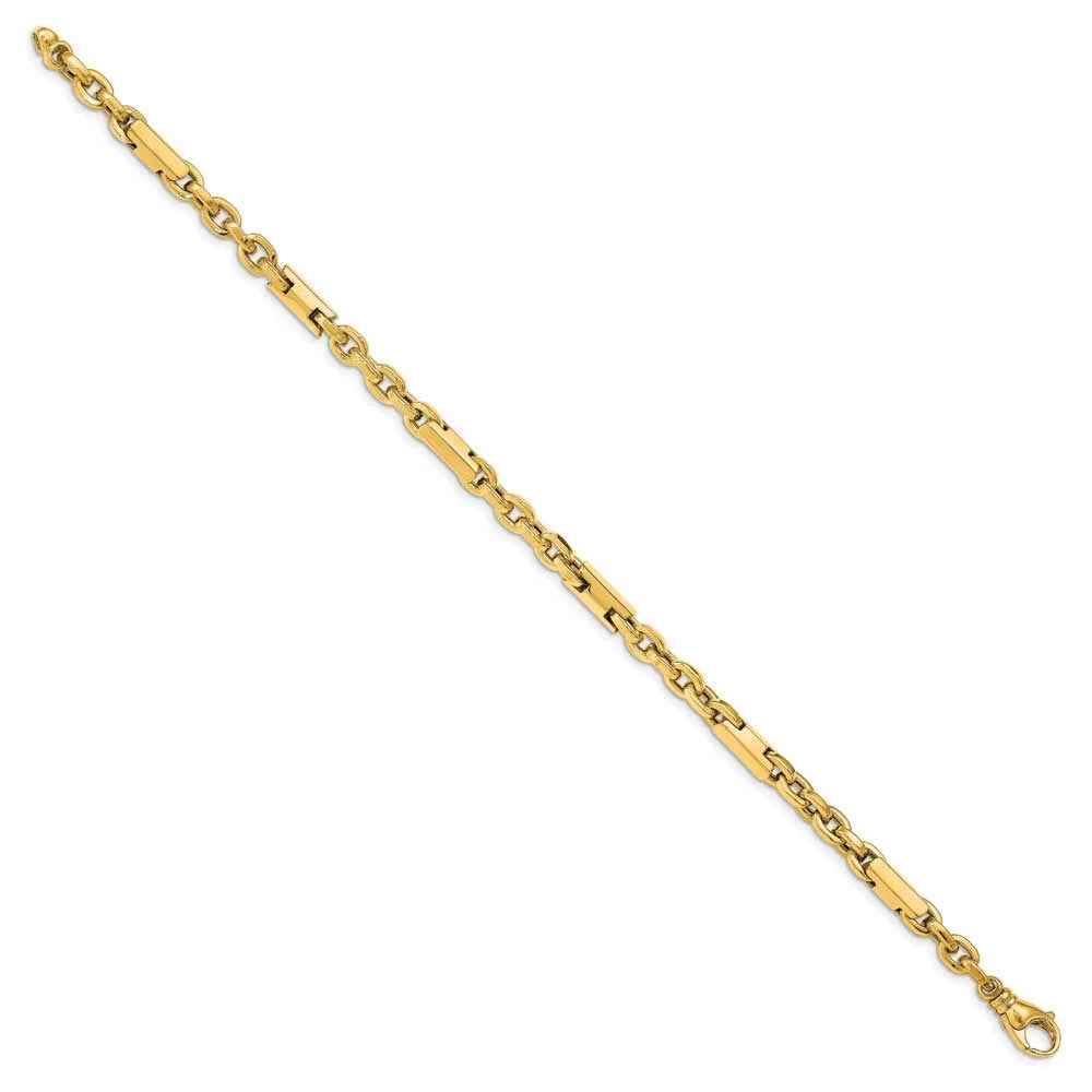 Link Men's Bracelet Polished 14k Gold Fancy