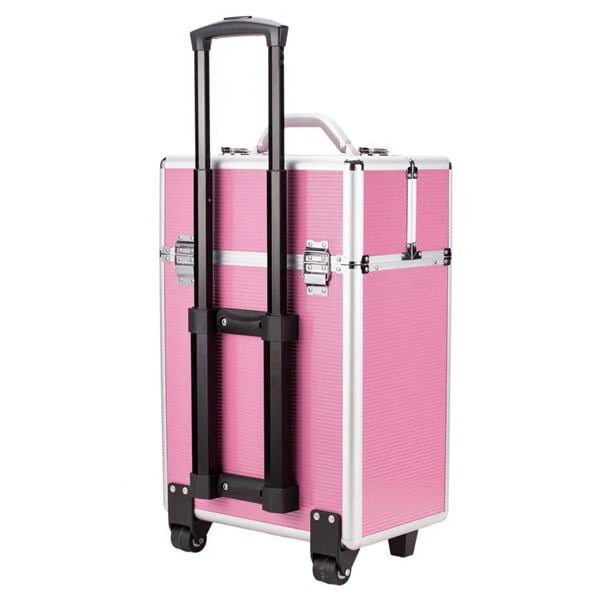 Lockable Tier with Cosmetic Train Case 4 Extendable Pink Trays Miekor Makeup