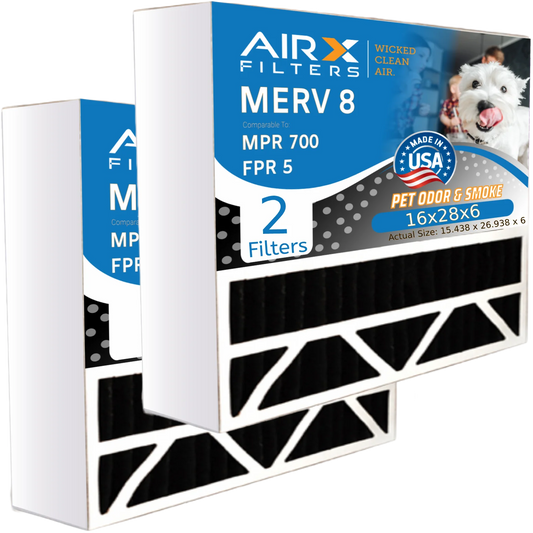 Air 2 401 AIR. 700 Odor MERV & CLEAN AIRX Aprilaire FILTERS FPR to Comparable 8 16x28x6 by MPR WICKED Compatible Filter Carbon Filter Eliminator 5 with Pack